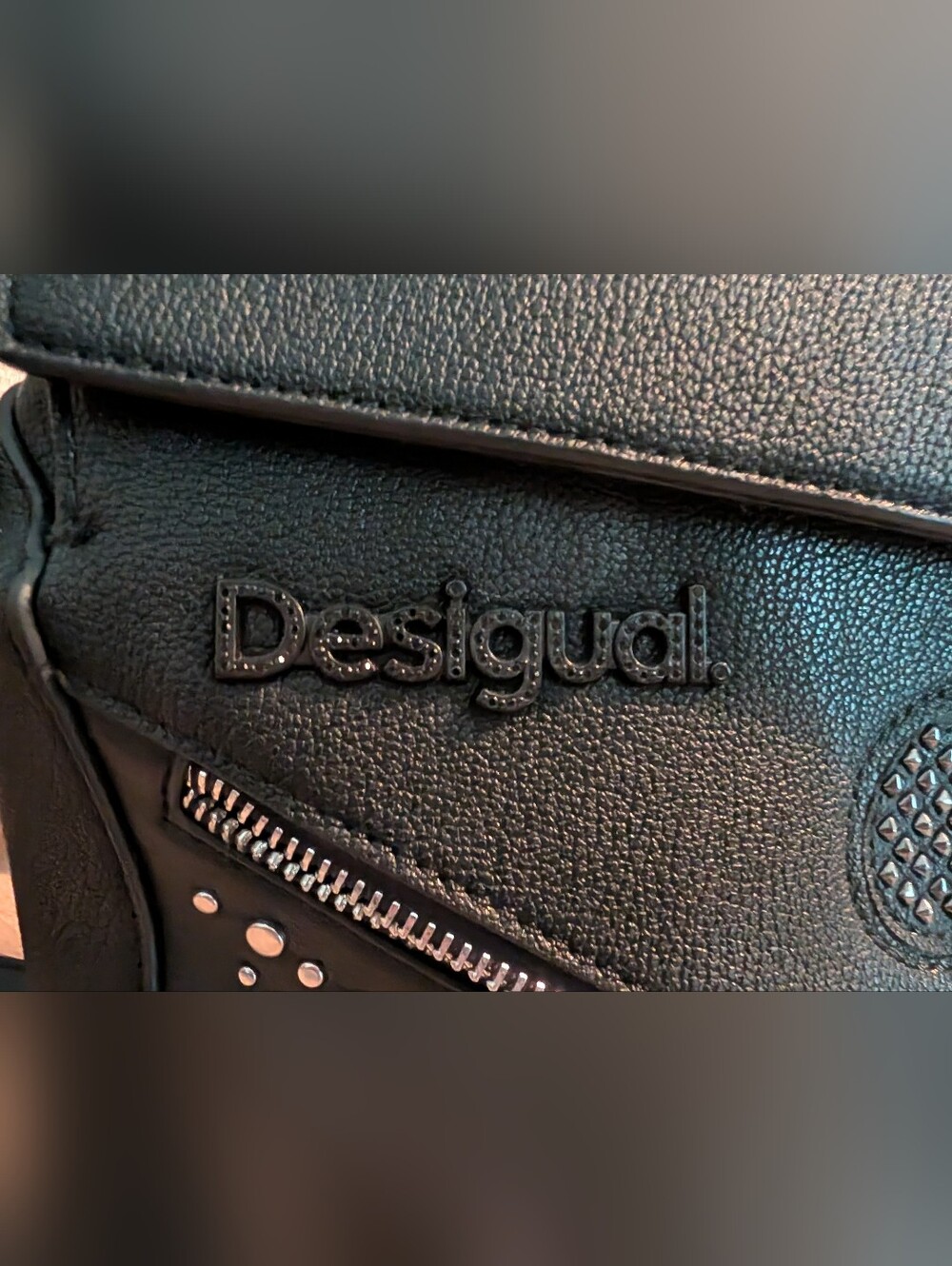 Desigual x Disney Mickey Mouse Black Studded Crossbody Bag - Picture 3 of 9